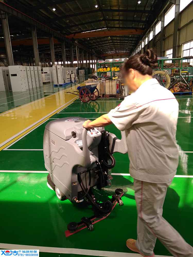 旭潔手推式多功能全自動洗地機，工廠生產倉庫工業洗地機