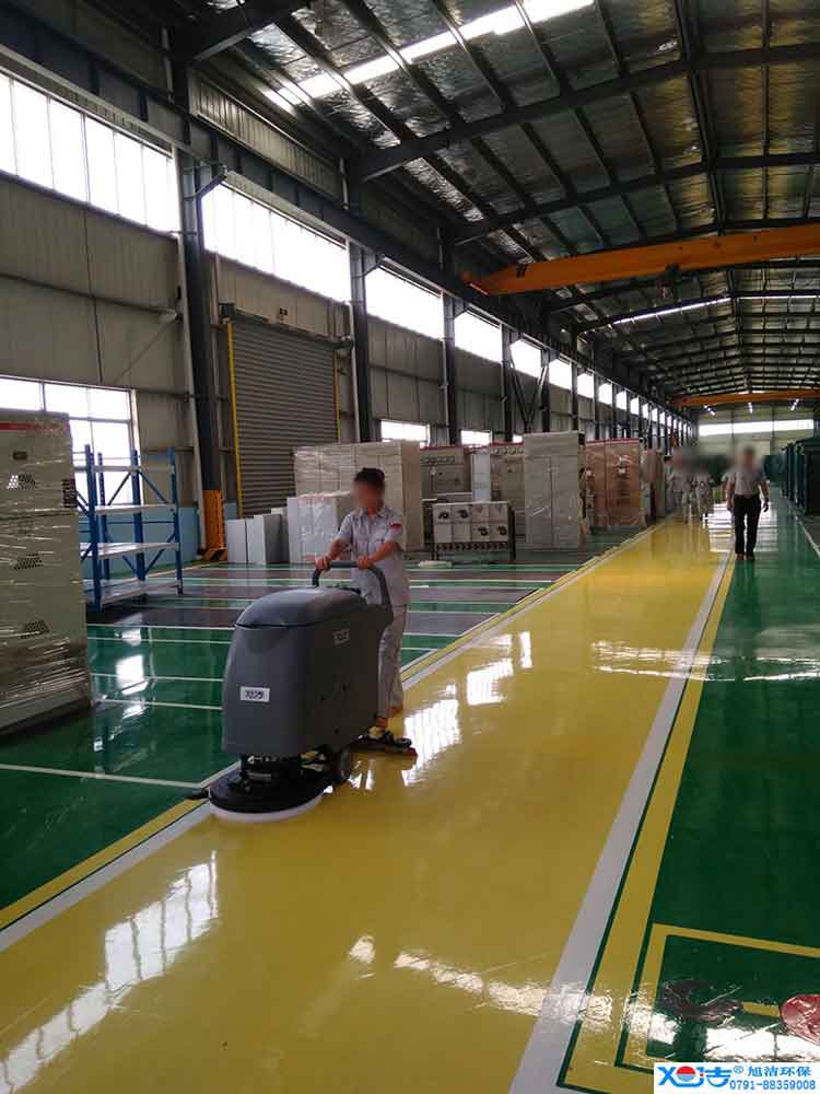 旭潔全自動電瓶洗地機，工業工廠生產車車間洗地機